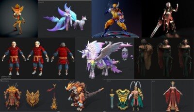 PBR Game 56组角色人物3D模型合集 (格式：blend\FBX\OBJ)