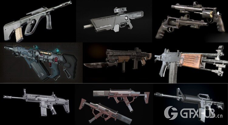 武器枪械游戏资产3D模型合集第5季 PBR Game Weapons Firearms 3D Models Vol.5