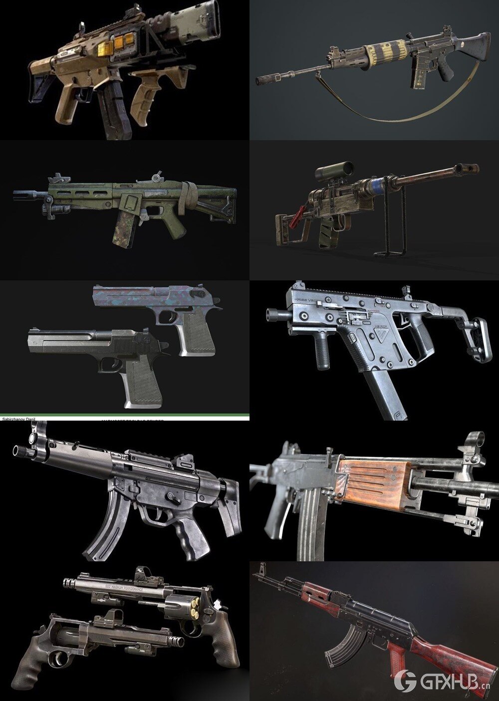 武器枪械游戏资产3D模型合集第5季 PBR Game Weapons Firearms 3D Models Vol.5