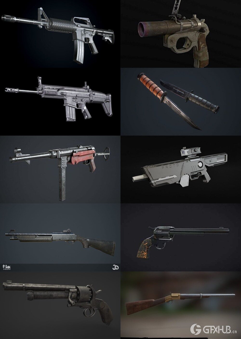 武器枪械游戏资产3D模型合集第5季 PBR Game Weapons Firearms 3D Models Vol.5