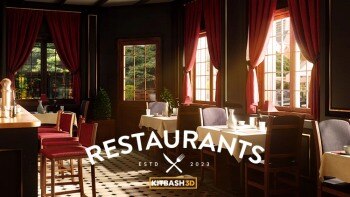 咖啡馆、快餐店、中餐、厨房、食物等餐厅3D模型 KitBash3D – Restaurants