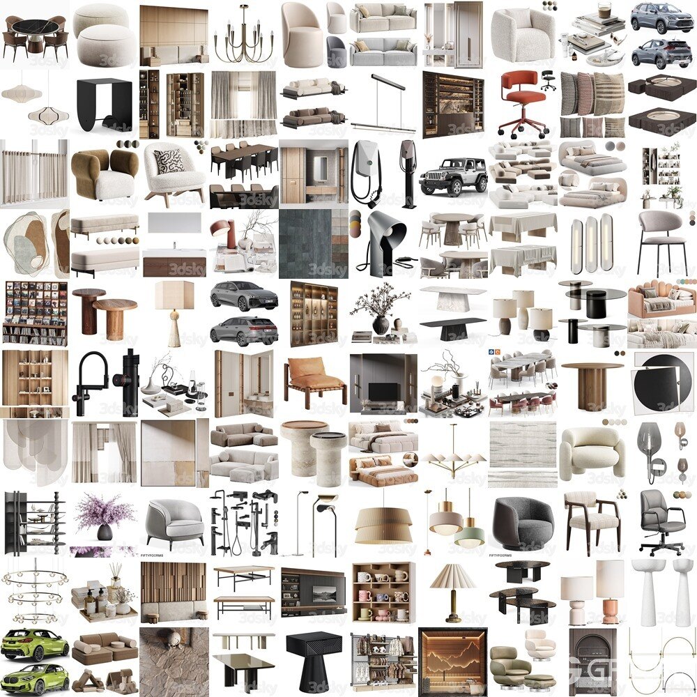 3DSky Pro 3D模型合辑2025年2月第3季 | 300套 | 17GB