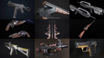 武器枪械游戏资产3D模型合集第6季 PBR Game Weapons Firearms 3D Models Vol.6