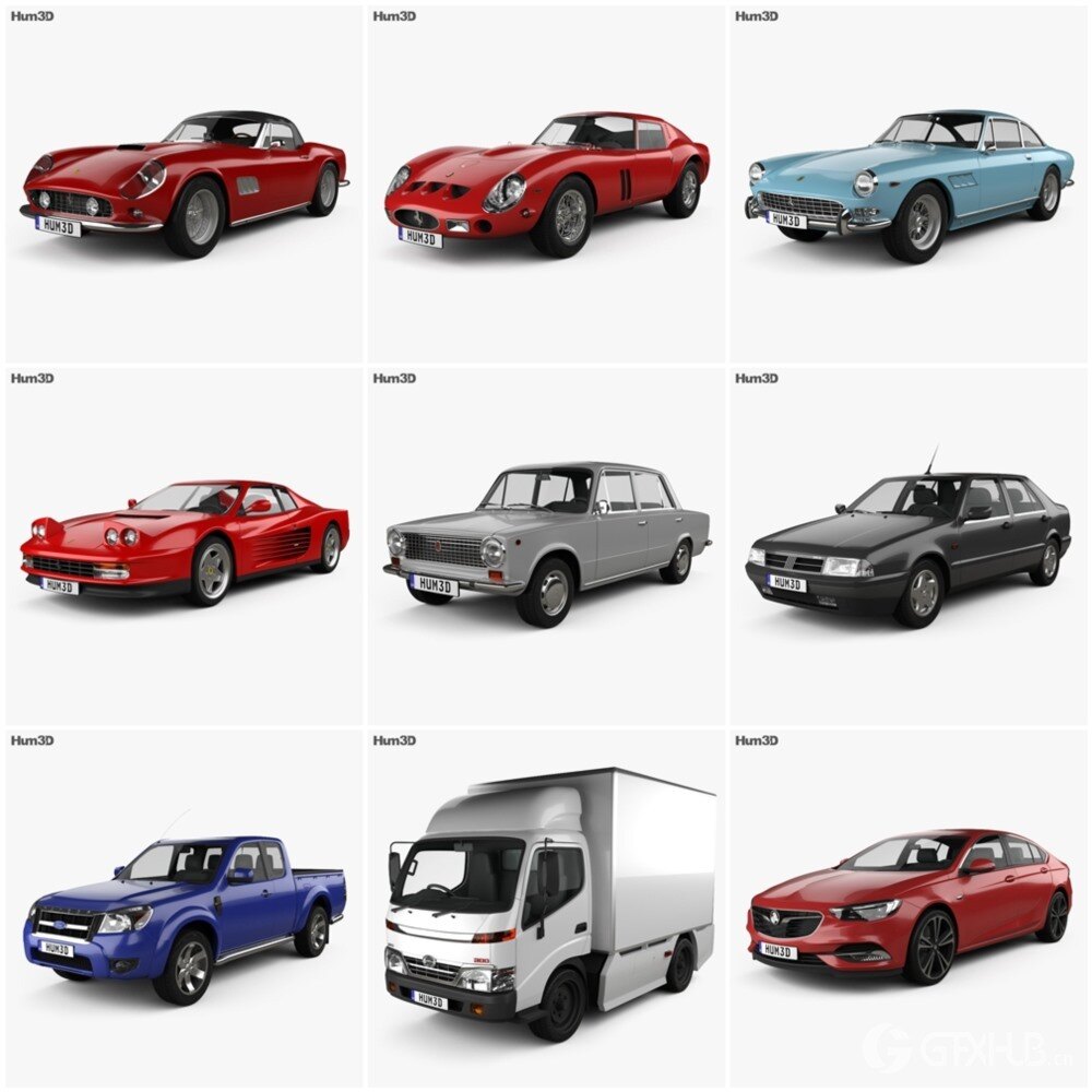 53套高品质汽车3D模型合集（格式：maxfbxobj）