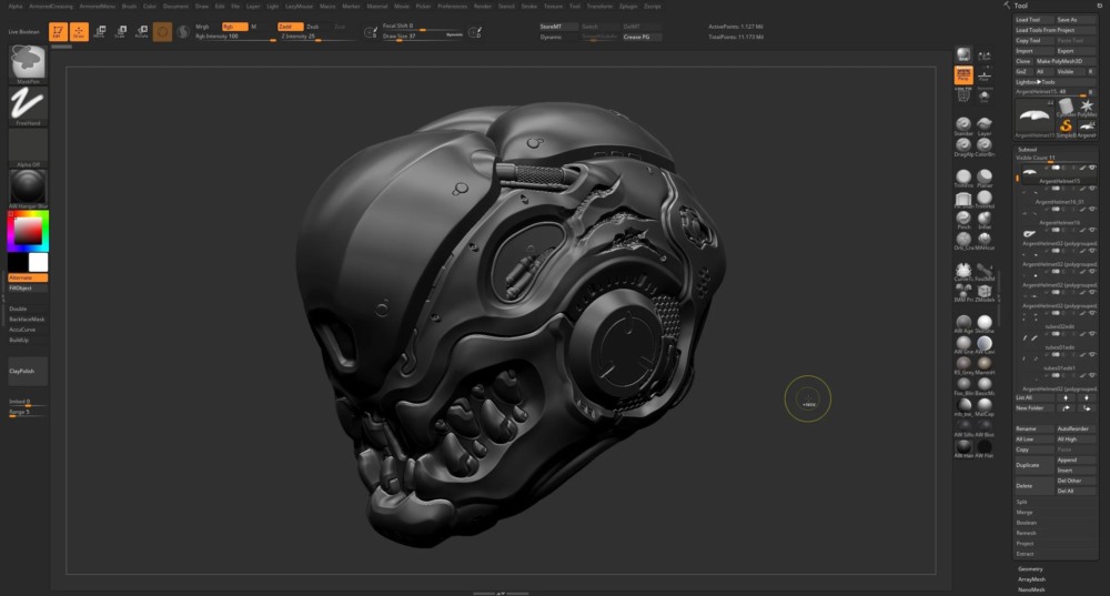 ZBrush 创建简洁的未来派头盔教程 Armored Colony - Helmet Sci-Fi with ZBrush