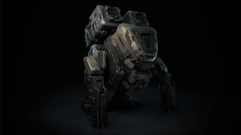 火炮机甲、运输机、机甲仓库、坦克机甲和骑兵机甲3D模型 Kitbash3D - Mech Wars
