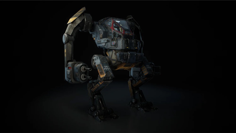 火炮机甲、运输机、机甲仓库、坦克机甲和骑兵机甲3D模型 Kitbash3D - Mech Wars