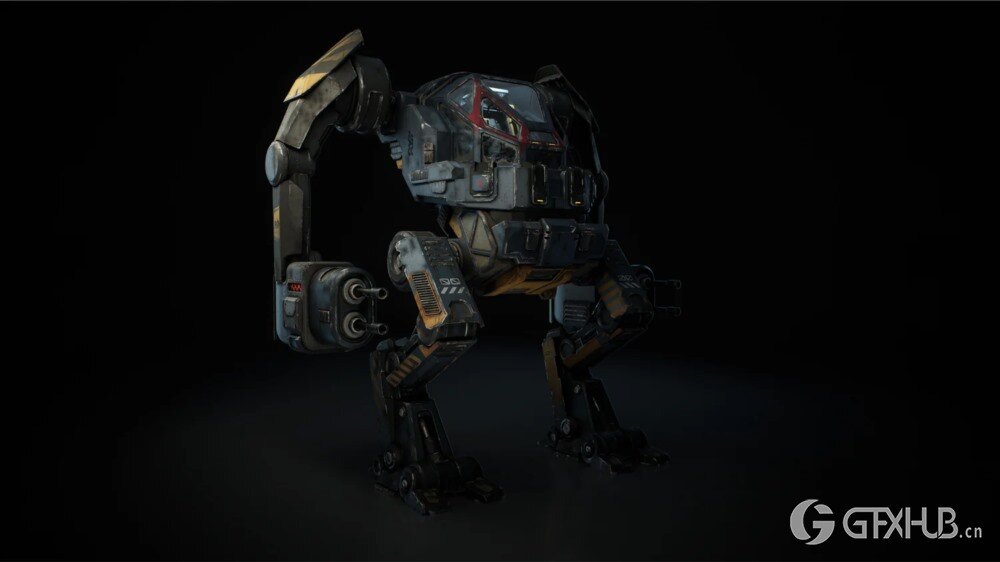 火炮机甲、运输机、机甲仓库、坦克机甲和骑兵机甲3D模型 Kitbash3D - Mech Wars