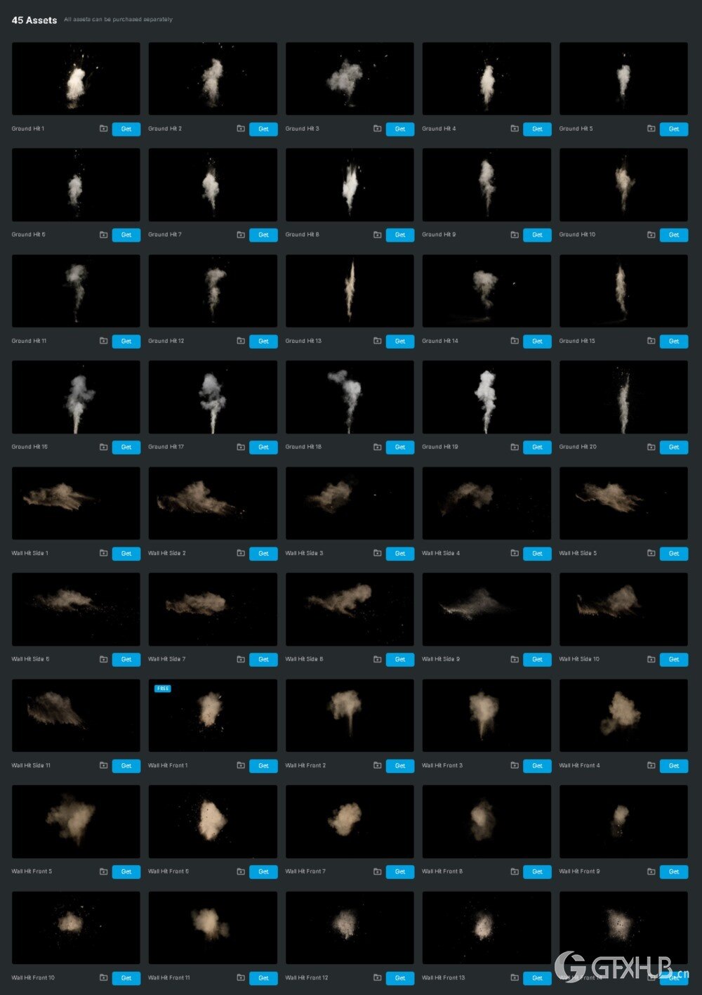 45种模拟子弹击中真实灰尘和混凝土元素4k视频素材 ActionVFX - Bullet Hits