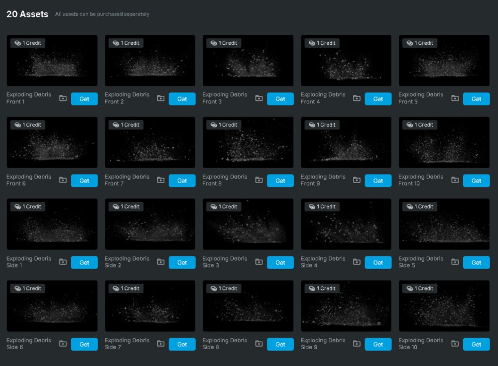 20组混凝土爆炸碎石飞溅特效动画有透明通道 Actionvfx – Exploding Debris Vol. 2