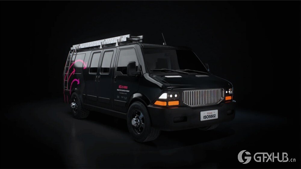 卡车货车邮递车拖车服务车3D模型 KitBash3D - City Cars Commercial