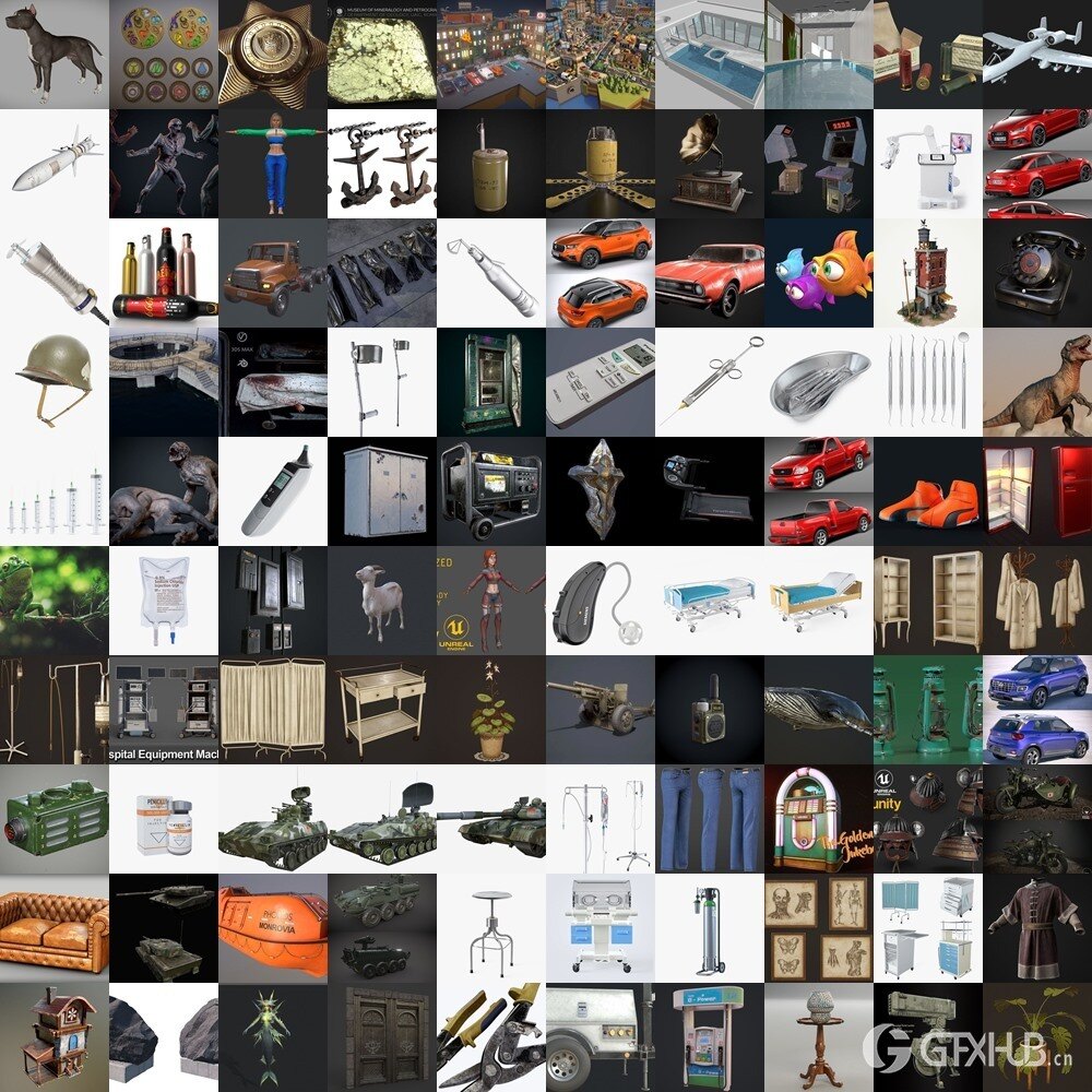 PBR Game 3D Models Bundle 2024 Vol.4