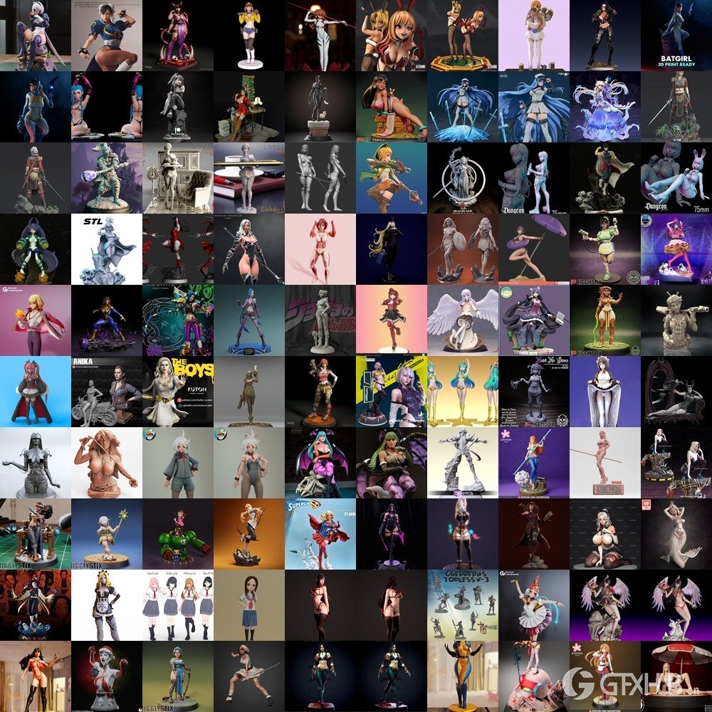 90组女性3D打印模型系列合集第3季 Girls, Girls and Only Girls 3D-Print Models Collection 3