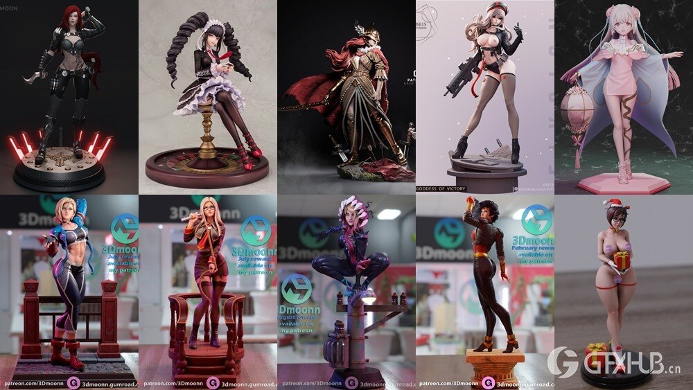 144组女性3D打印模型系列合集第4季 Girls, Girls and Only Girls 3D-Print Models Collection 4