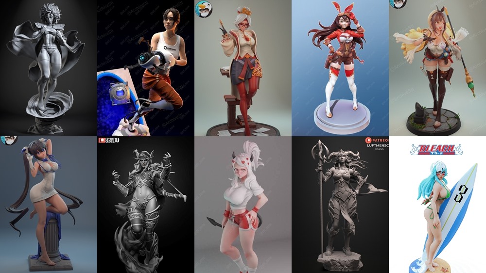 144组女性3d打印模型系列合集第4季 Girls, Girls and Only Girls 3d-print Models Collection 4