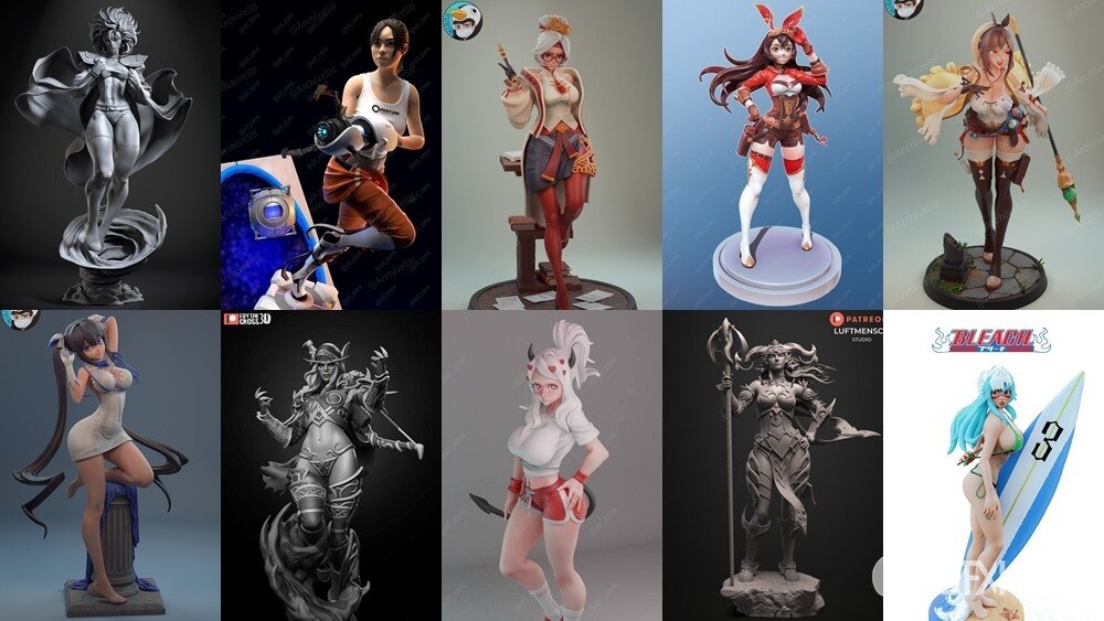 144组女性3D打印模型系列合集第4季 Girls, Girls and Only Girls 3D-Print Models Collection 4