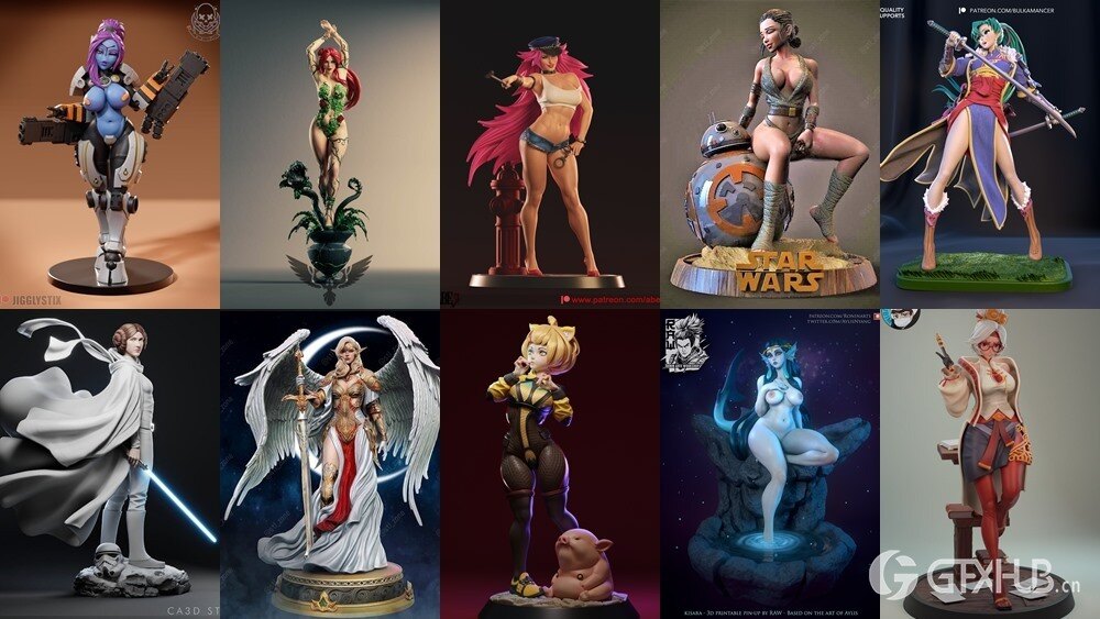 144组女性3D打印模型系列合集第4季 Girls, Girls and Only Girls 3D-Print Models Collection 4