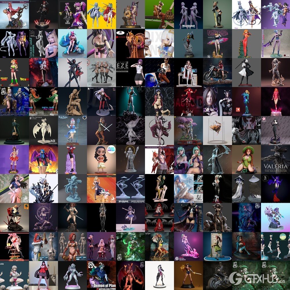 144组女性3D打印模型系列合集第4季 Girls, Girls and Only Girls 3D-Print Models Collection 4