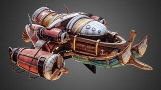 蒸汽朋克船概念设计3D建模渲染教程 Mastering Steampunk Ship Concept to Completion in 3DModeling