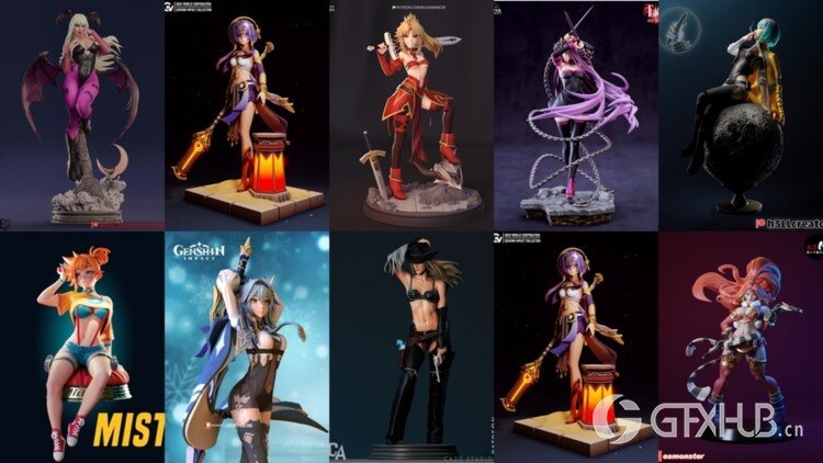 170组女性3D打印模型系列合集第5季 Girls, Girls and Only Girls 3D-Print Models Collection 5