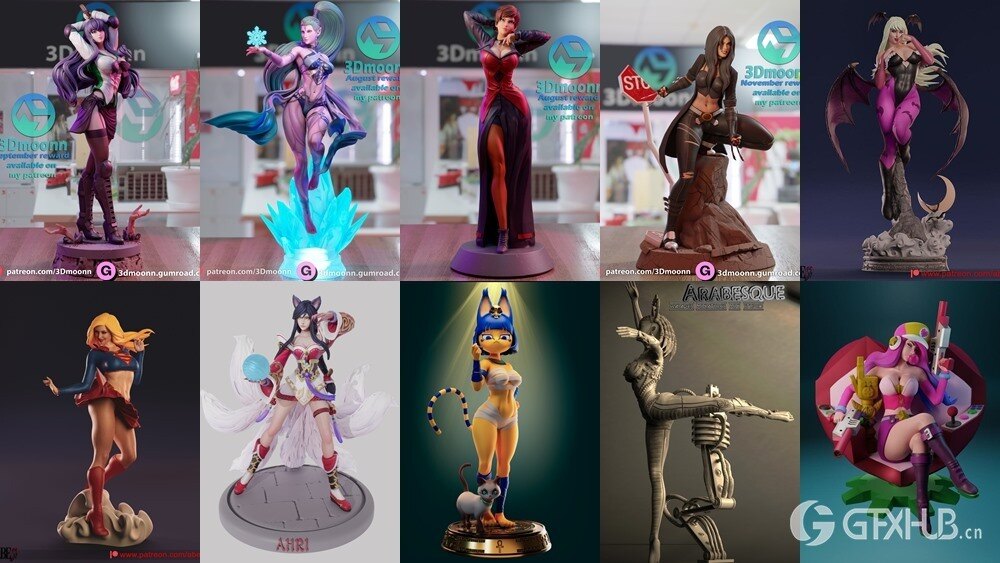 170组女性3D打印模型系列合集第5季 Girls, Girls and Only Girls 3D-Print Models Collection 5