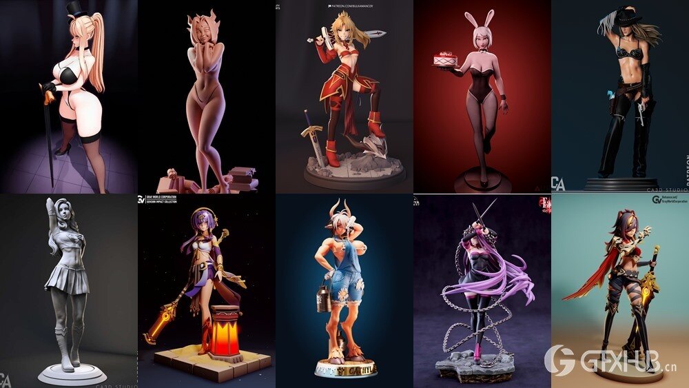 170组女性3D打印模型系列合集第5季 Girls, Girls and Only Girls 3D-Print Models Collection 5