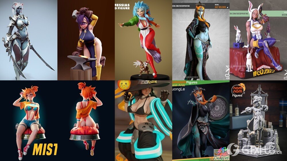 170组女性3D打印模型系列合集第5季 Girls, Girls and Only Girls 3D-Print Models Collection 5