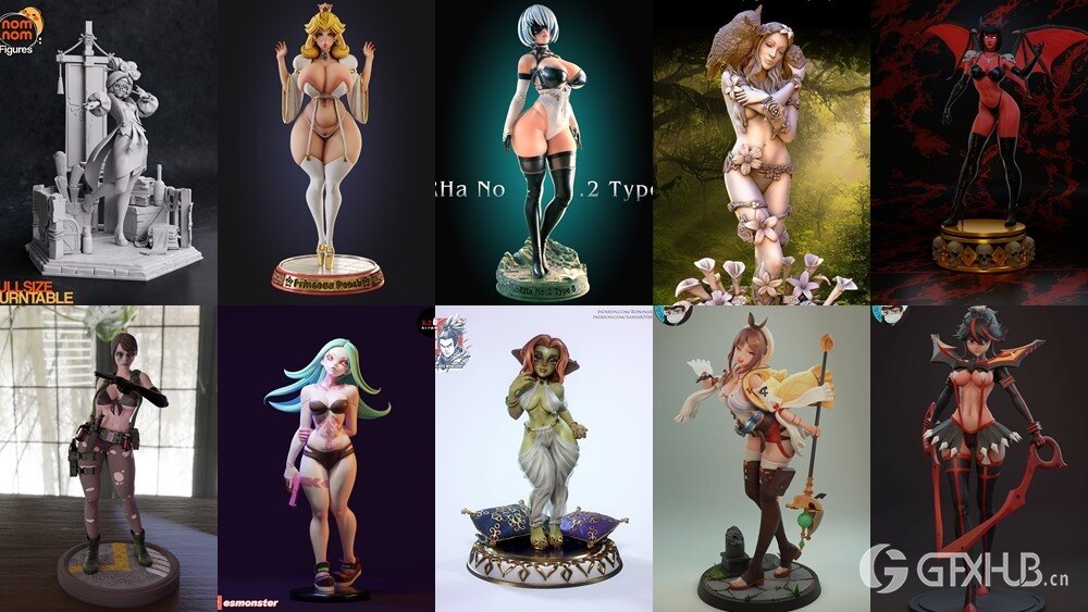 170组女性3D打印模型系列合集第5季 Girls, Girls and Only Girls 3D-Print Models Collection 5