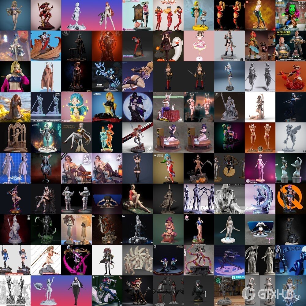 170组女性3D打印模型系列合集第5季 Girls, Girls and Only Girls 3D-Print Models Collection 5