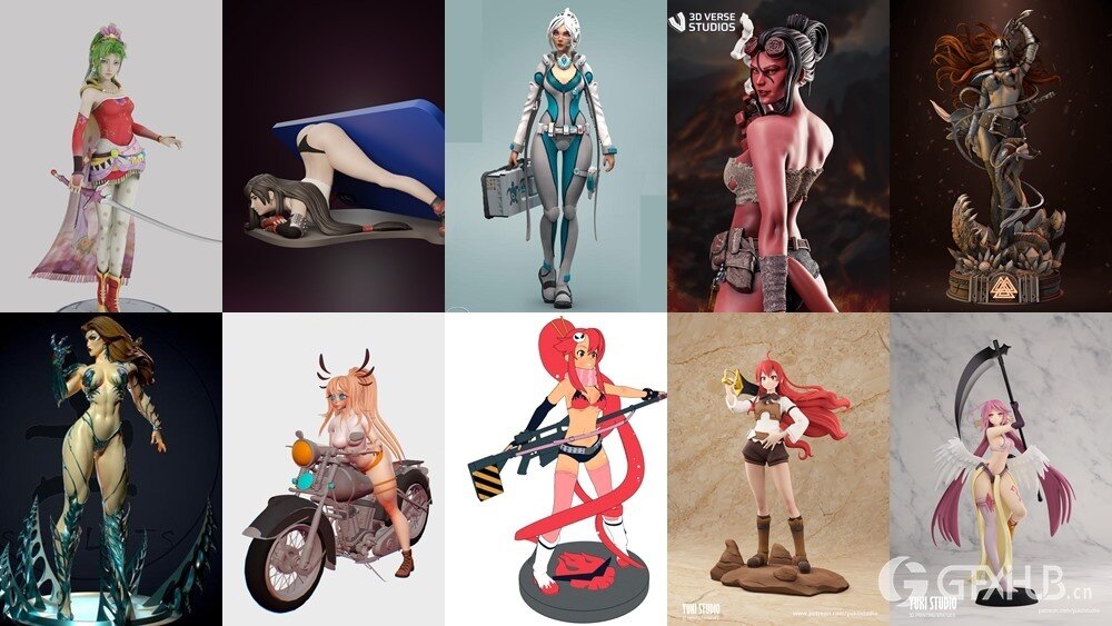 170组女性3D打印模型系列合集第5季 Girls, Girls and Only Girls 3D-Print Models Collection 5