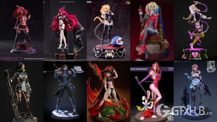 108组女性3D打印模型系列合集第6季 Girls, Girls and Only Girls 3D-Print Models Collection 6