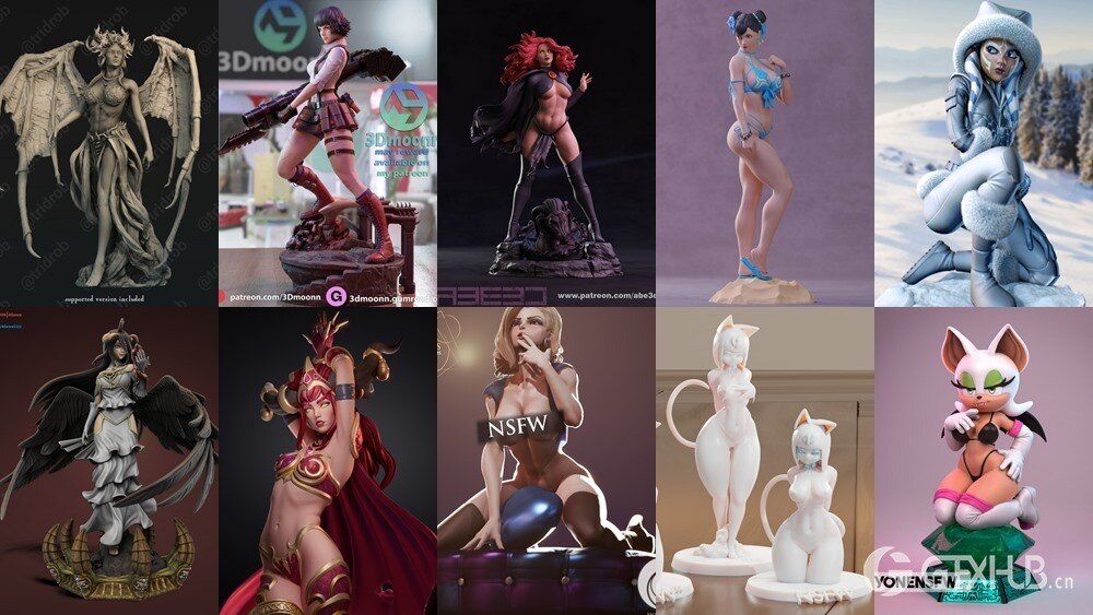 108组女性3D打印模型系列合集第6季 Girls, Girls and Only Girls 3D-Print Models Collection 6