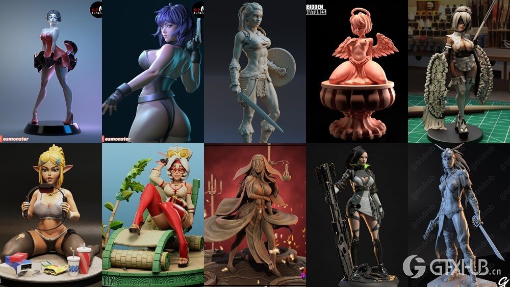 108组女性3D打印模型系列合集第6季 Girls, Girls and Only Girls 3D-Print Models Collection 6