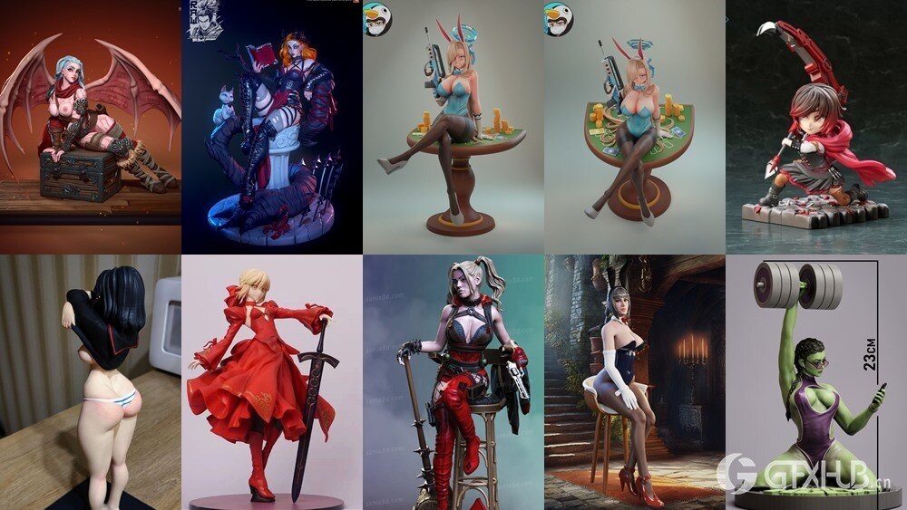 108组女性3D打印模型系列合集第6季 Girls, Girls and Only Girls 3D-Print Models Collection 6