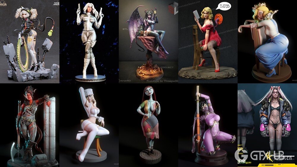 108组女性3D打印模型系列合集第6季 Girls, Girls and Only Girls 3D-Print Models Collection 6