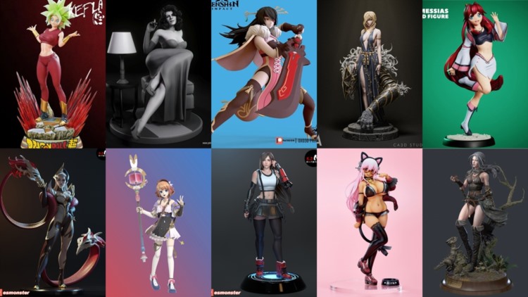 110组女性3d打印模型系列合集第7季 Girls, Girls and Only Girls 3d-print Models Collection 7