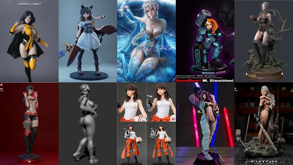 110组女性3d打印模型系列合集第7季 Girls, Girls and Only Girls 3d-print Models Collection 7