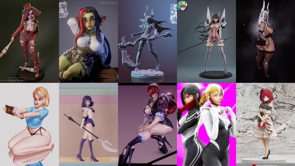 110组女性3d打印模型系列合集第7季 Girls, Girls and Only Girls 3d-print Models Collection 7