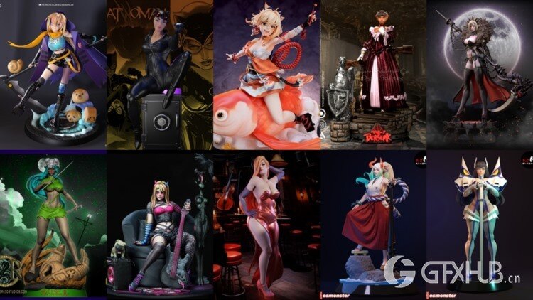 158组女性3D打印模型系列合集第8季 Girls, Girls and Only Girls 3D-Print Models Collection 8