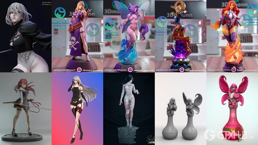 158组女性3D打印模型系列合集第8季 Girls, Girls and Only Girls 3D-Print Models Collection 8