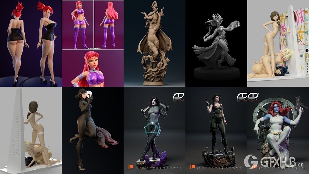 158组女性3D打印模型系列合集第8季 Girls, Girls and Only Girls 3D-Print Models Collection 8