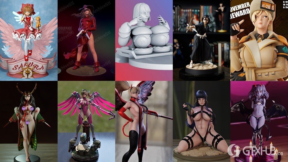 158组女性3D打印模型系列合集第8季 Girls, Girls and Only Girls 3D-Print Models Collection 8