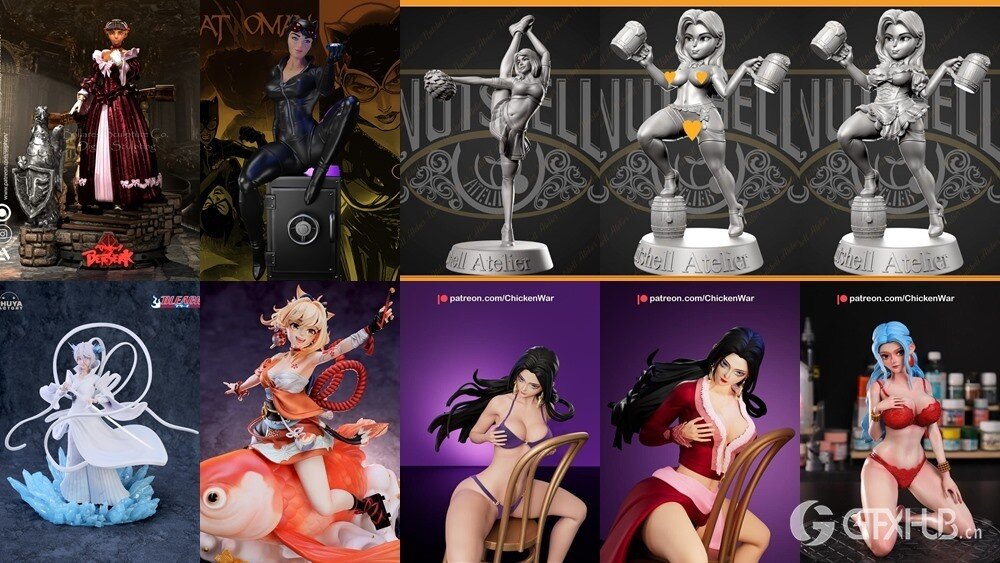 158组女性3D打印模型系列合集第8季 Girls, Girls and Only Girls 3D-Print Models Collection 8