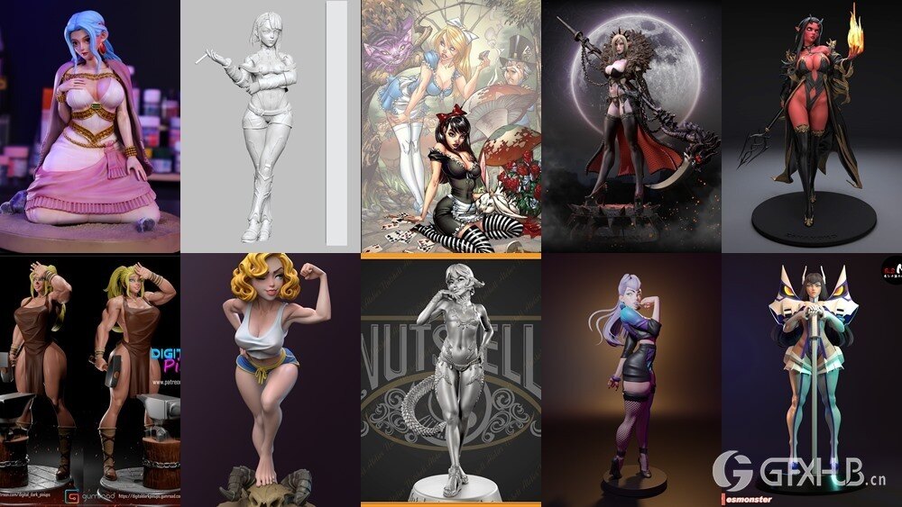 158组女性3D打印模型系列合集第8季 Girls, Girls and Only Girls 3D-Print Models Collection 8