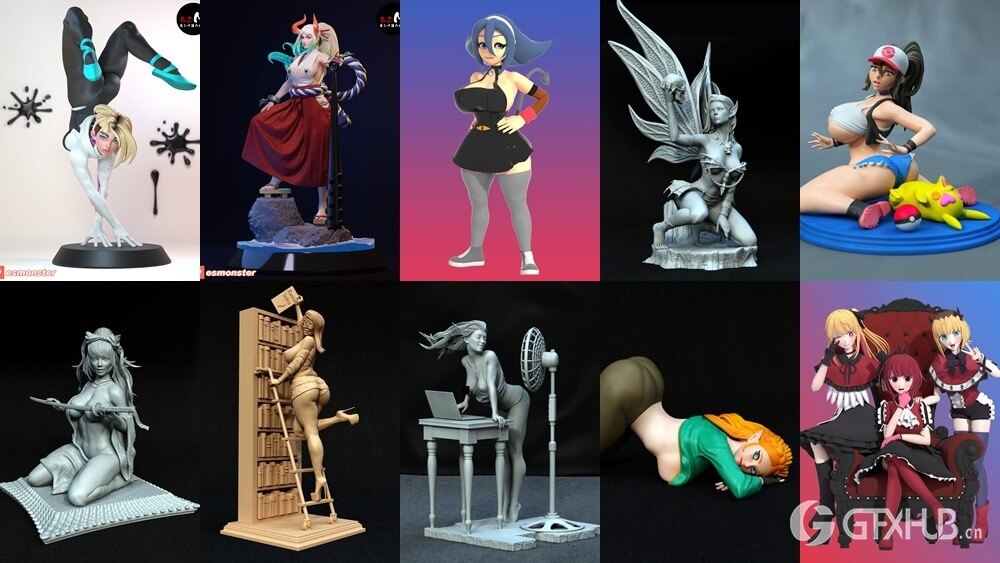 158组女性3D打印模型系列合集第8季 Girls, Girls and Only Girls 3D-Print Models Collection 8