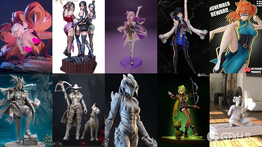 158组女性3D打印模型系列合集第8季 Girls, Girls and Only Girls 3D-Print Models Collection 8