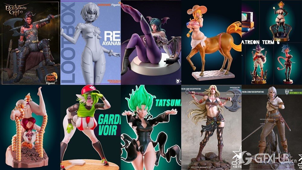 158组女性3D打印模型系列合集第8季 Girls, Girls and Only Girls 3D-Print Models Collection 8