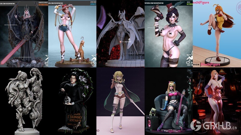 158组女性3D打印模型系列合集第8季 Girls, Girls and Only Girls 3D-Print Models Collection 8