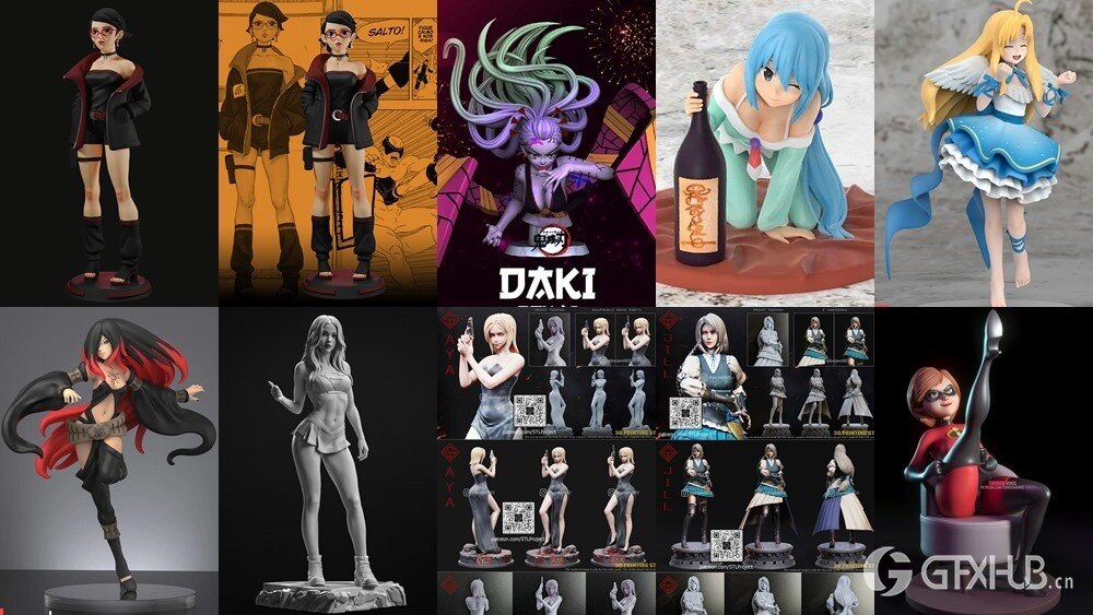 158组女性3D打印模型系列合集第8季 Girls, Girls and Only Girls 3D-Print Models Collection 8