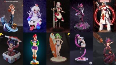 100组女性3D打印模型系列合集第9季 Girls, Girls and Only Girls 3D-Print Models Collection 9